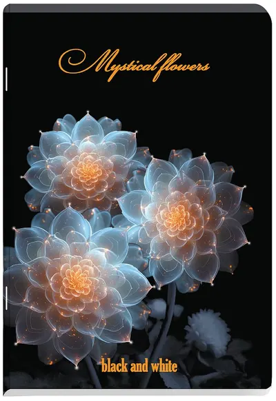 Caiet de student Black&White - Mystical Flowers, A4, 60 foi, sortiment