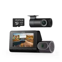 Set premium 2 camere 70mai Dash Cam 4K T800 cu 3 obiective (fata 4K, interior 1080P) + spate RC41 4K, GPS, HDR, ADAS - Default Title