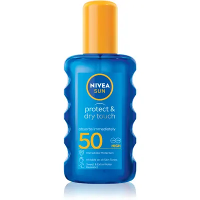 NIVEA SUN Protect & Dry Touch spray transparent pentru bronzat SPF 50 200 ml