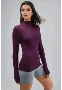 Bluza dama Slim Fit - mov - viscoza-elastan