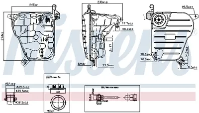 Vas expansiune cu capac, cu senzor nivel potrivit JAGUAR S-TYPE II, XF I, XJ 01.99-04.15