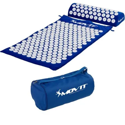 Covoras de presopunctura, MOVIT®, cu perna 75x44 cm si saculet, albastru