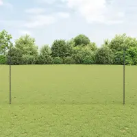 vidaXL Gard hexagonal cu stâlp 100 x 1,6 m Oțel cu strat de PVC Gri
