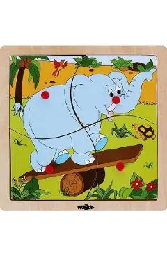 Puzzle din lemn: Elefant