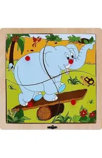 Puzzle din lemn: Elefant