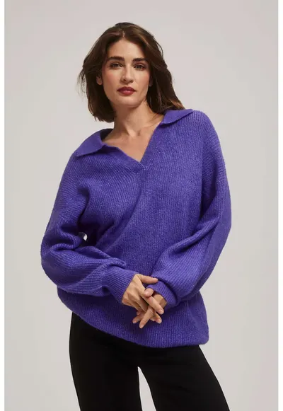 Pulover femei - violet - acril