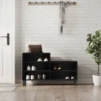 Gossi pantofar, negru, 102x36x60 cm, lemn compozit