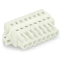 1-conductor female plug; 100% protected against mismating; clamping collar; 2.5 mm²; Pin spacing 5 mm; 20-pole; 2,50 mm²; light gray