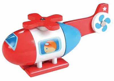 Jucarie din lemn Lelin - Elicopter, cu magneti