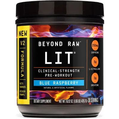 Pre-Workout LIT V2 cu Aroma de Zmeura Albastra 479.7g