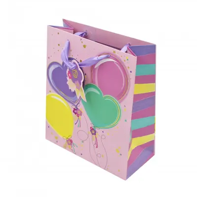 Punga cadou hartie L Pastel Balloons