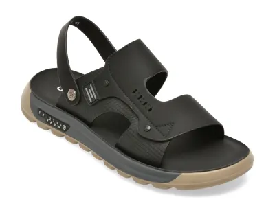 Sandale GRYXX negre, 25095, din piele naturala