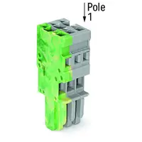 1-conductor female plug; 4 mm²; 2-pole; 4,00 mm²; green-yellow, gray