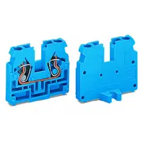 2-conductor end terminal block; suitable for Ex i applications; without push-buttons; with fixing flange M3; for screw or similar mounting types; Fixing hole 3.2 mm Ø; 2.5 mm²; CAGE CLAMP®; 2,50 mm²; blue