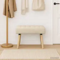 vidaXL Bancă cu tapițare canelată Crem 60 x 40 x 45 cm Țesătură