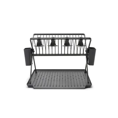 Scurgător de vase verde închis cu două nivele din metal 42x51 cm – Brabantia