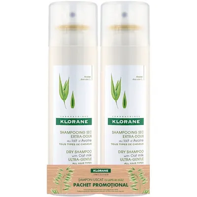 Pachet 2 x Sampon uscat cu lapte de ovaz Klorane, 150 ml