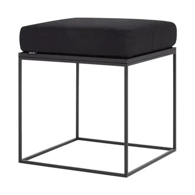 Scaun tip taburet negru tapițat Feo – noo.ma