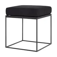 Scaun tip taburet negru tapițat Feo – noo.ma