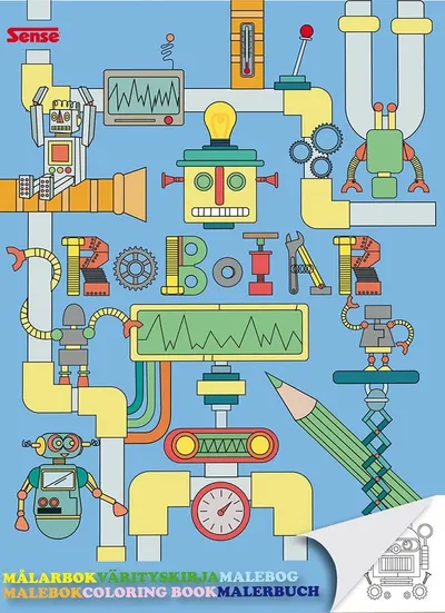 Carte de colorat Sense - Roboti