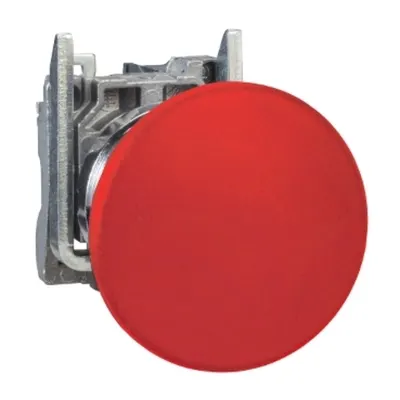 Buton complet XB4, Ø22 mm, 1 NC, revenire cu arc