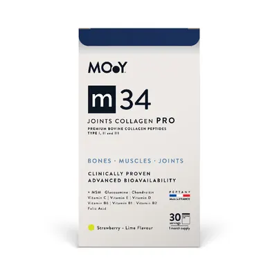 Colagen bovin pentru articulatii cu aroma de capsuni-lime M34, 390g, Molecules of Youth