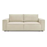 Canapea bej extensibilă cu tapițerie din catifea reiată 245 cm Nihad – Bobochic Paris