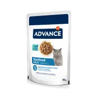 ADVANCE Sterilised, Cod, plic hrană umedă pisici sterilizate, (în sos), 85g