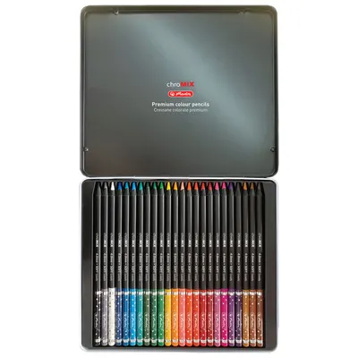 Creioane blending rotunde, 4mm, 24buc/set, Artmate chroMIX, cutie metalica, Herlitz