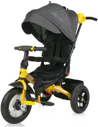 Tricicleta Lorelli - Jaguar, cu roti gonflabile, Black & Yellow