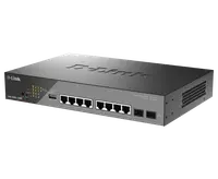 D-Link Switch DSS-200G-10MP, 8 porturi Gigabit POE, 2X SFP 1000Mbps, Capacitate switch: 20Gbps, FW Rate: 14.88Mbps, POE Budget:1