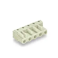 THT female header; 0.6 x 1.0 mm solder pin; angled; 100% protected against mismating; Pin spacing 7.5 mm; 6-pole; light gray