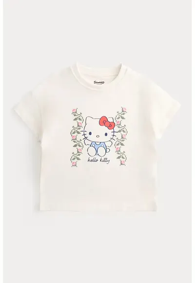 Tricou din bumbac cu design grafic - Alb fildes