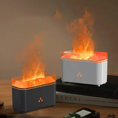 Umidificator cu efect de flacara, lampa de sare