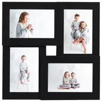 vidaXL Ramă foto colaj pentru 4x (13x18 cm) foto, negru, MDF