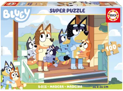 Puzzle din lemn pentru copii Educa din 100 de piese - Bluey