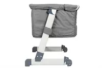Patut co-sleeper pentru copii Together Grey 2 in 1 cu 6 trepte de reglare pe inaltime, laterala culisanta, roti, saltea inclusa, varsta 0 Luni+