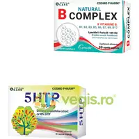 Pachet Natural B Complex 30cps vegetale + 5-HTP (Griffonia) 100mg 30cps
