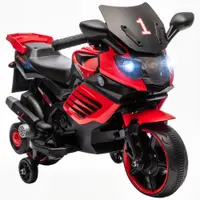 AIYAPLAY Motocicletă Electrică pentru Copii 18-36 luni, 6V, cu Roți Detașabile, Faruri și Melodii, Roșu | Aosom Romania