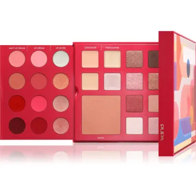 PUPA Milano Pupart M paleta pentru fata multifunctionala pentru ochi și buze BURGUNDY 18.8 g