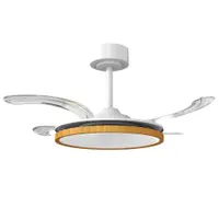 HOMCOM Ventilator de tavan cu lumină LED 80 W motor DC reversibil telecomandă 6 viteze temporizator Ø95 cm lemn natural | Aosom Romania