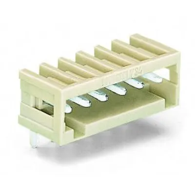 THT male header; 1.0 x 1.0 mm solder pin; angled; 100% protected against mismating; Pin spacing 3.5 mm; 6-pole; light gray