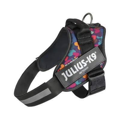Ham JK9 IDC Power, Mixed Heart, reflectorizant, circumferința piept 63-85 cm, pentru câini cu greutate de 23-30 kg