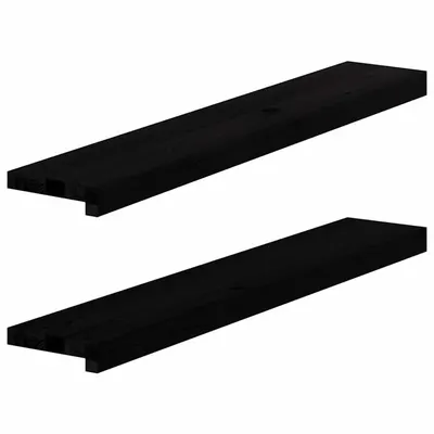 vidaXL Pervaz 2 buc lemn masiv de maro-negru 90x15x2 cm