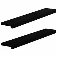 vidaXL Pervaz 2 buc lemn masiv de maro-negru 90x15x2 cm