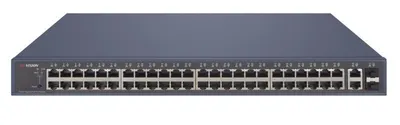 Switch PoE Hikvision DS-3E1552P-SI: 48 x 10/100/1000M PoE Ports, 2 x gigabit RJ45, 2 x gigabit SFP, buget PoE 470 W, tensiune al