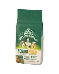 JAMES WELLBELOVED Senior 2 kg hrana completa caini in varsta >7 ani bogata in curcan si orez