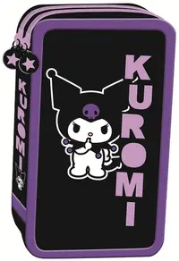Penar cu accesorii St. Majewski Kuromi - Negru, 2 fermoare