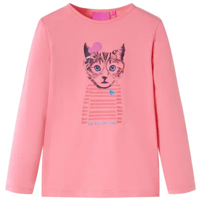 Tricou cu mâneci lungi pentru copii, roz, 104