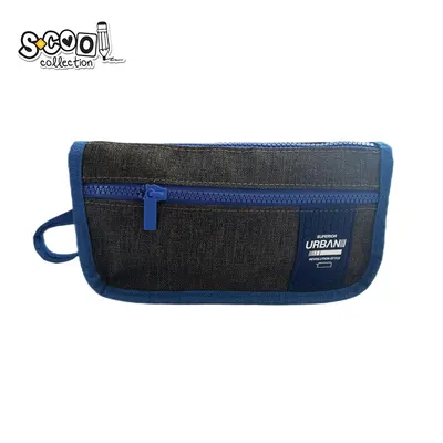 Penar tip etui, urban, 2 fermoare, blue, 22.5x7x12 cm, S-COOL